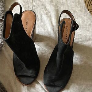 Lucky Brand Black Open-Toe Sandals